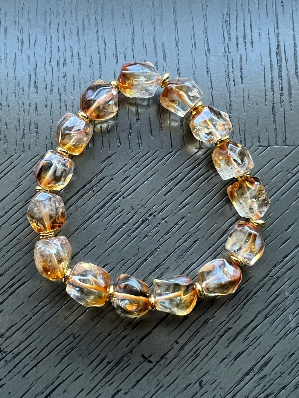Faceted citrine bracelet 9-11mm SIZE 6.75’